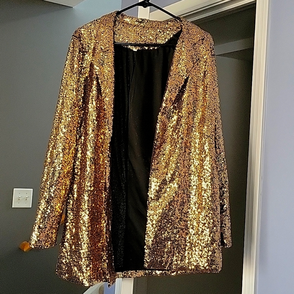 Gold sequin blazer